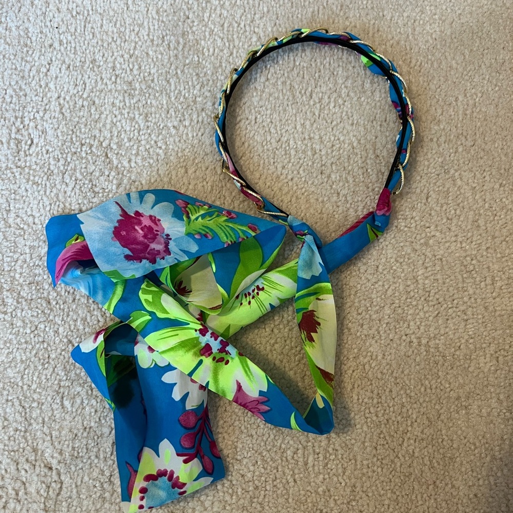 Floral Blue Headband